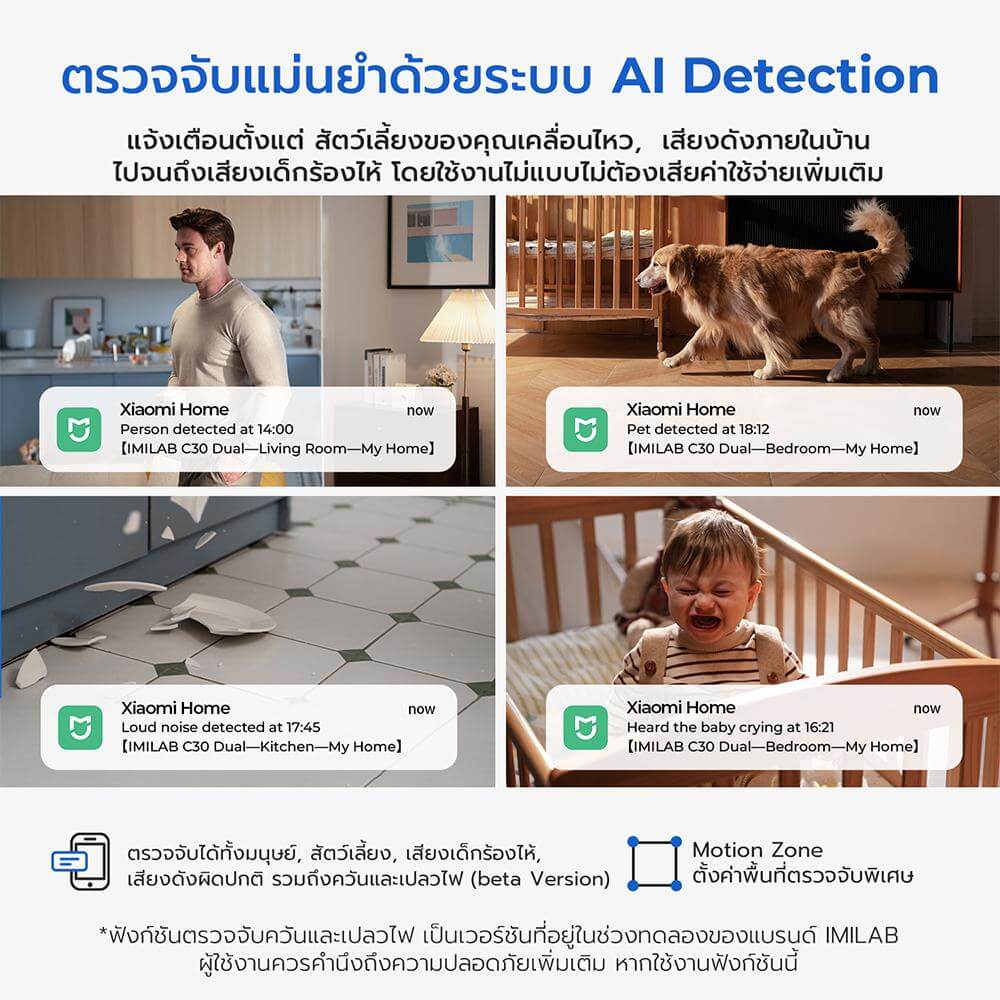 กล้องวงจรปิดภายใน IMILAB C30 DUAL กล้องวงจรปิด 2 เลนส์ กล้องวงจรปิดในบ้าน CCTV คมชัด 3K+3K